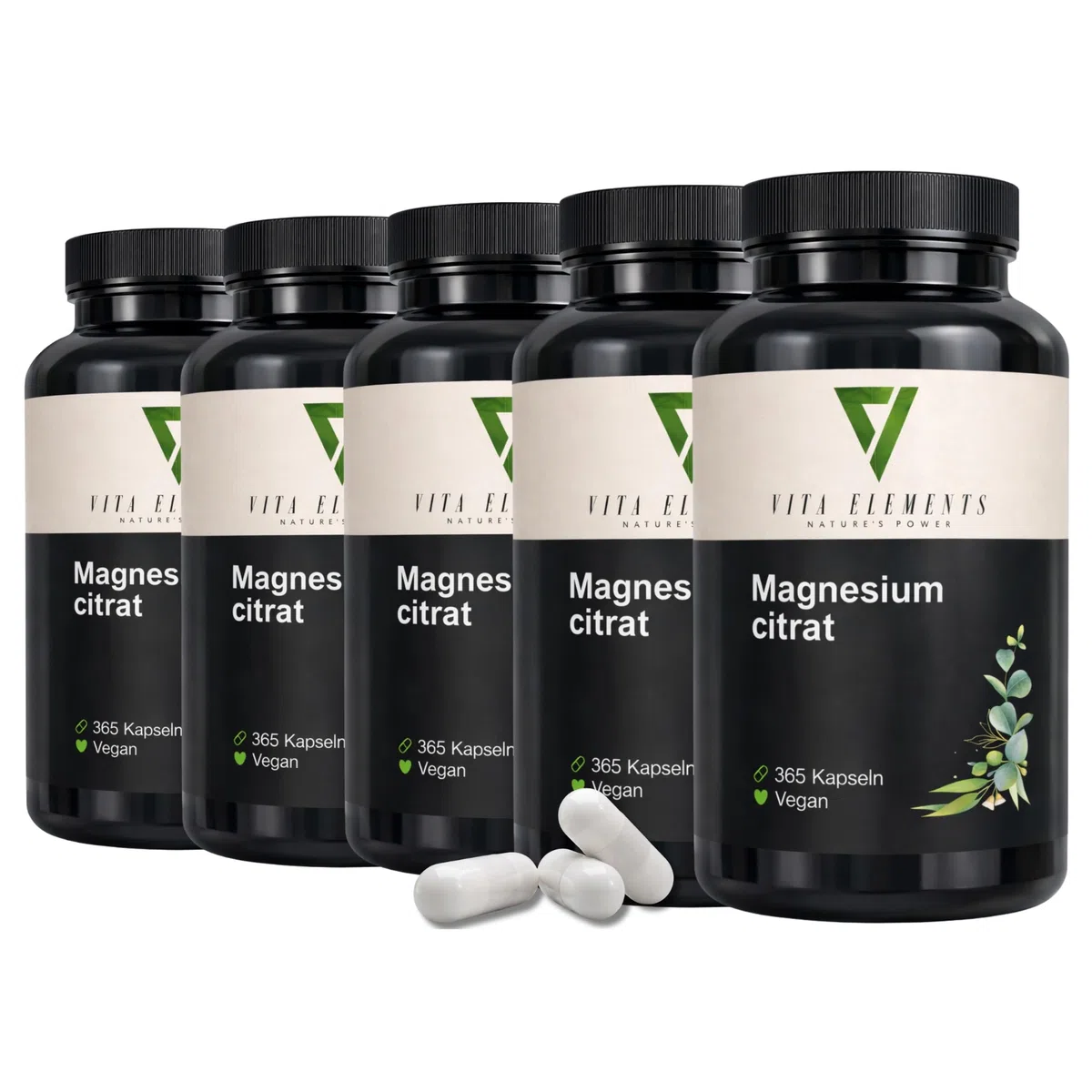 Vita Elements Magnesio Citrato Premium - 365 capsule - Set da 5